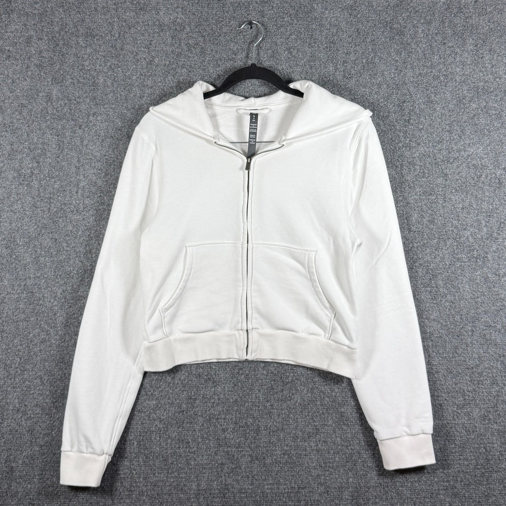 Vuori Restore Mini Full Zip Hoodie Activewear Comfy White Womens Size Small